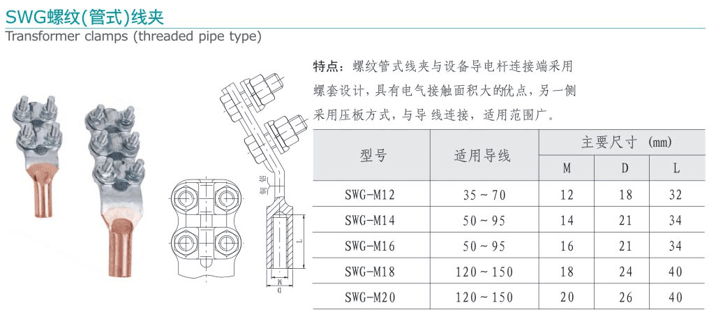 SWG螺紋（管式）線夾